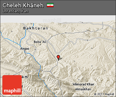 Shaded Relief 3D Map of Cheleh Khāneh