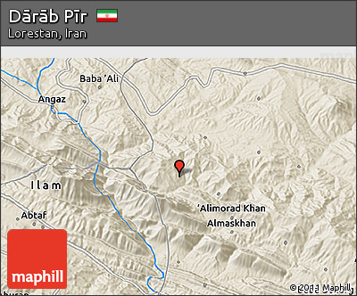 Shaded Relief 3D Map of Dārāb Pīr