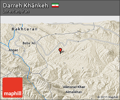 Shaded Relief 3D Map of Darreh Khānkeh