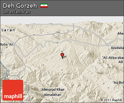 Shaded Relief 3D Map of Deh Gorzeh