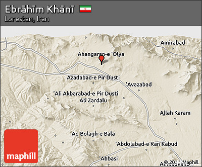 Shaded Relief 3D Map of Ebrāhīm Khānī