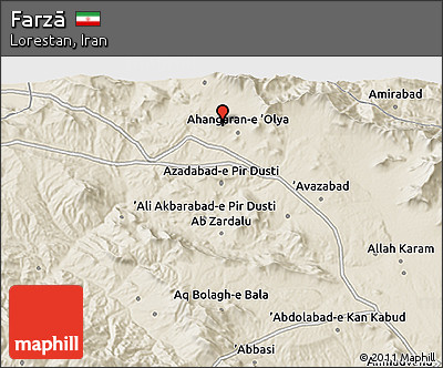 Shaded Relief 3D Map of Farzā