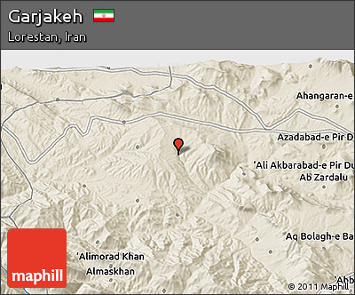 Shaded Relief 3D Map of Garjakeh