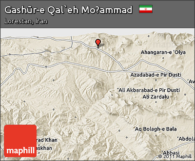 Shaded Relief 3D Map of Gashūr-e Qal`eh Moḩammad