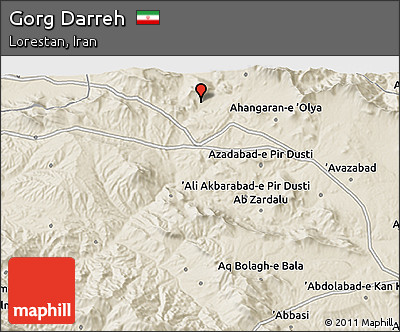 Shaded Relief 3D Map of Gorg Darreh