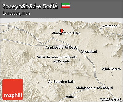 Shaded Relief 3D Map of Ḩoseynābād-e Soflá