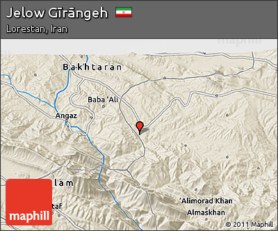 Shaded Relief 3D Map of Jelow Gīrāngeh