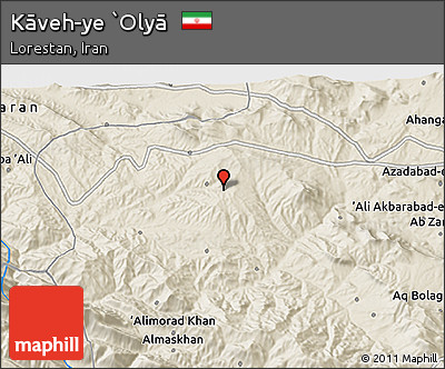 Shaded Relief 3D Map of Kāveh-ye `Olyā