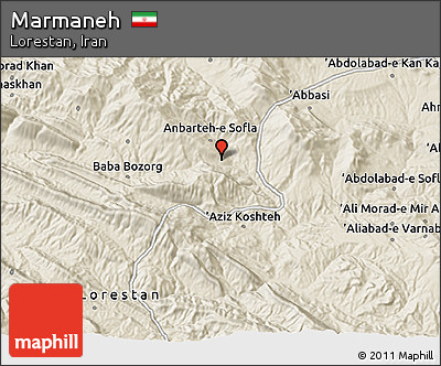 Shaded Relief 3D Map of Marmaneh