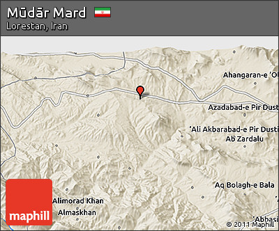 Shaded Relief 3D Map of Mūdār Mard