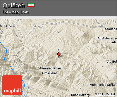 Shaded Relief 3D Map of Qelāteh