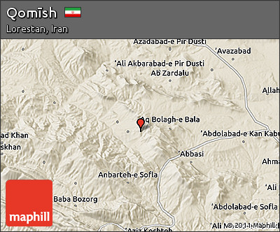 Shaded Relief 3D Map of Qomīsh