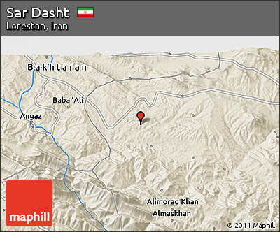 Shaded Relief 3D Map of Sar Dasht