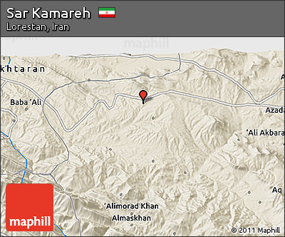 Shaded Relief 3D Map of Sar Kamareh