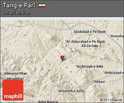 Shaded Relief 3D Map of Tang-e Parī