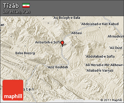 Shaded Relief 3D Map of Tīzāb