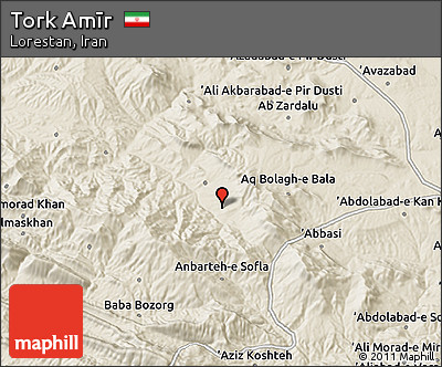Shaded Relief 3D Map of Tork Amīr