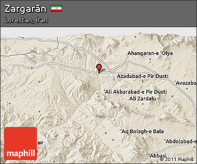Shaded Relief 3D Map of Zargarān