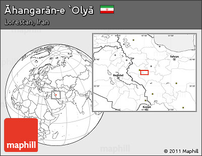 Blank Location Map of Āhangarān-e `Olyā