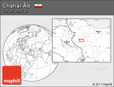 Blank Location Map of Chahār Āb