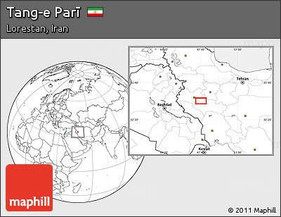 Blank Location Map of Tang-e Parī