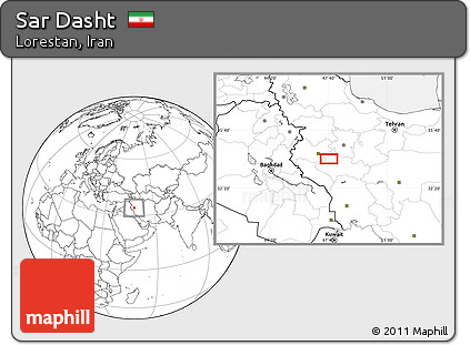Blank Location Map of Sar Dasht