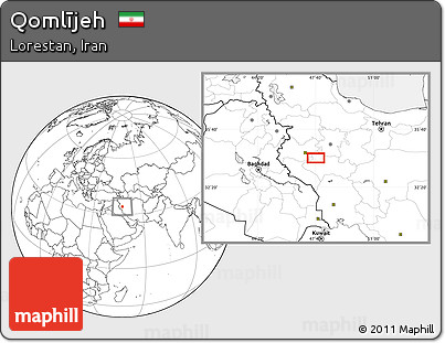 Blank Location Map of Qomlījeh