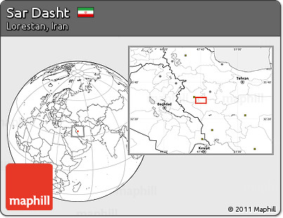 Blank Location Map of Sar Dasht