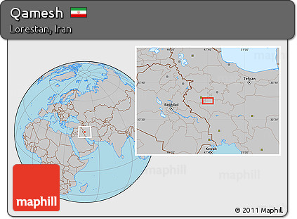 Gray Location Map of Qamesh