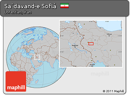 Gray Location Map of Sa`davand-e Soflá