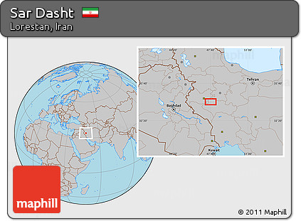 Gray Location Map of Sar Dasht