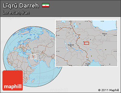 Gray Location Map of Līqrū Darreh