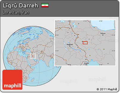 Gray Location Map of Līqrū Darreh