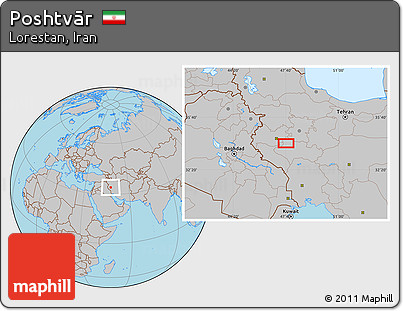 Gray Location Map of Poshtvār