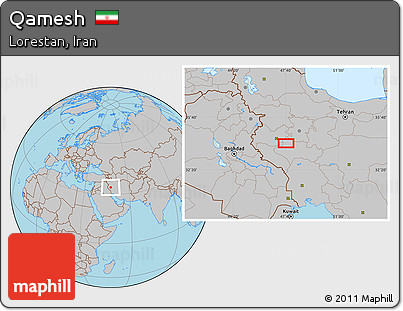 Gray Location Map of Qamesh