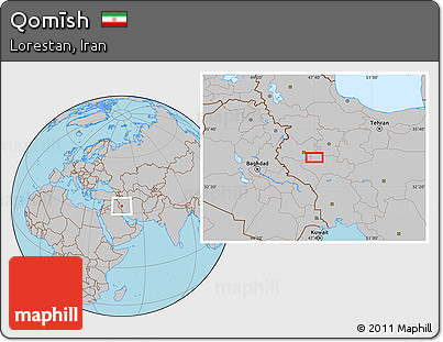 Gray Location Map of Qomīsh