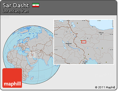 Gray Location Map of Sar Dasht