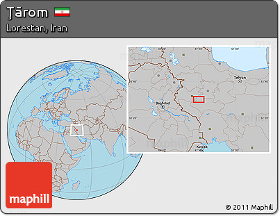 Gray Location Map of Ţārom