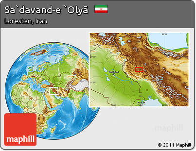Physical Location Map of Sa`davand-e `Olyā