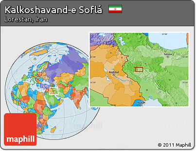 Political Location Map of Kalkoshavand-e Soflá