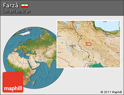 Satellite Location Map of Farzā
