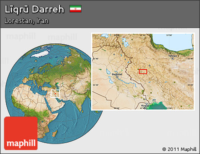 Satellite Location Map of Līqrū Darreh