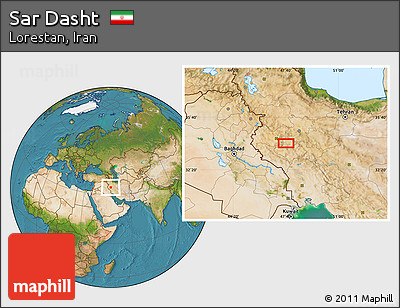 Satellite Location Map of Sar Dasht