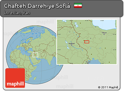Savanna Style Location Map of Chafteh Darreh-ye Soflá