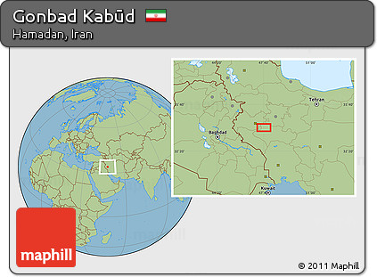Savanna Style Location Map of Gonbad Kabūd