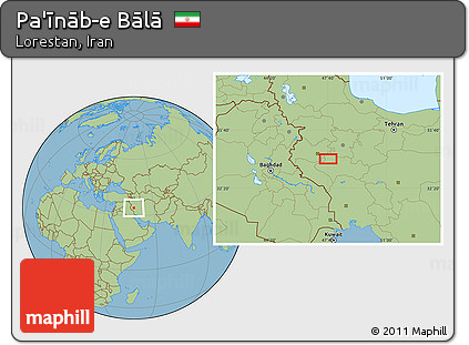 Savanna Style Location Map of Pa'īnāb-e Bālā