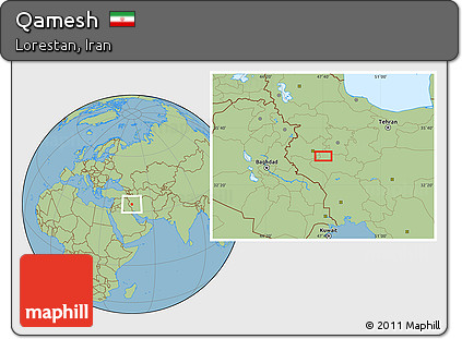 Savanna Style Location Map of Qamesh