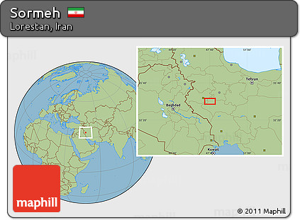 Savanna Style Location Map of Sormeh