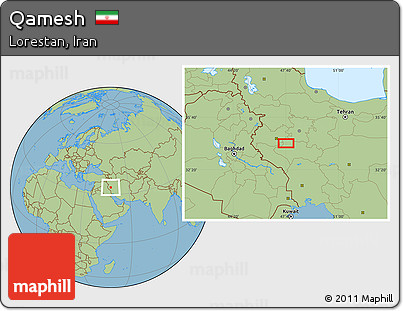 Savanna Style Location Map of Qamesh