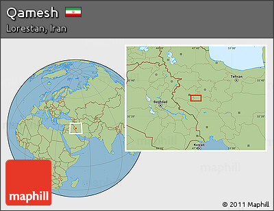 Savanna Style Location Map of Qamesh